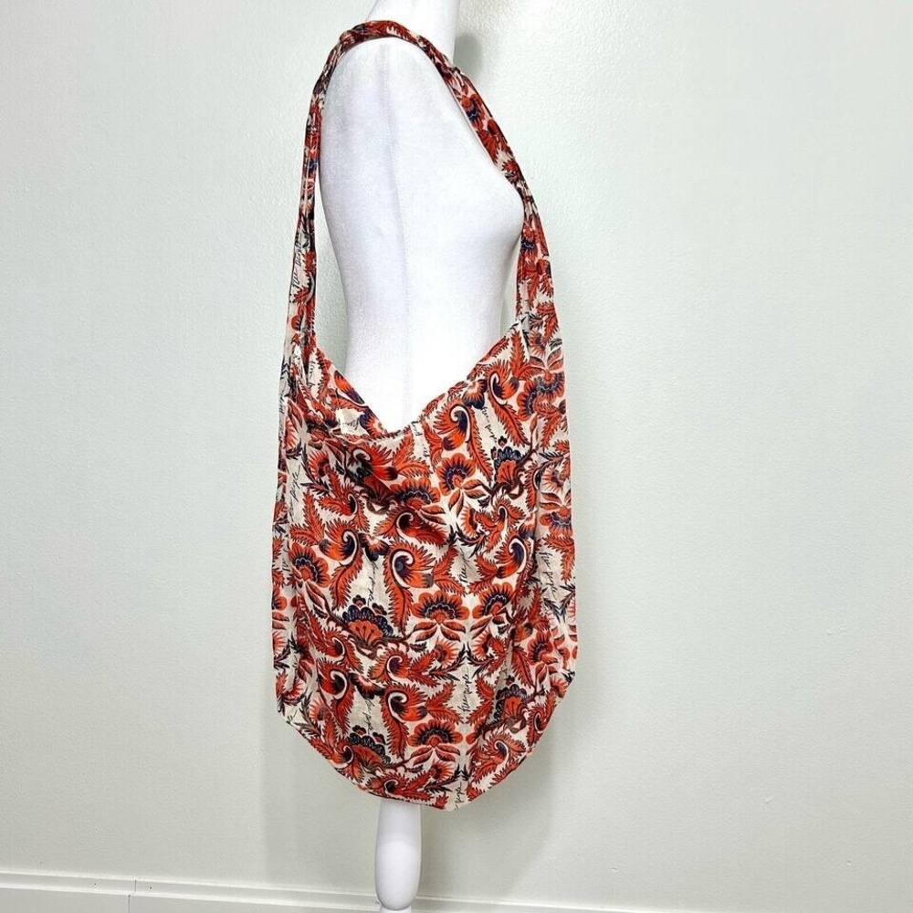 Free People Gauze Tote Bag Paisley Boho Shopping Reusable Packable Lightweight